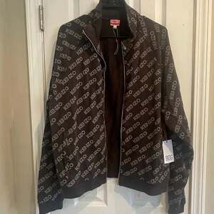 KENZO Monogram Full Zip Mens Track Jacket in Black. A73